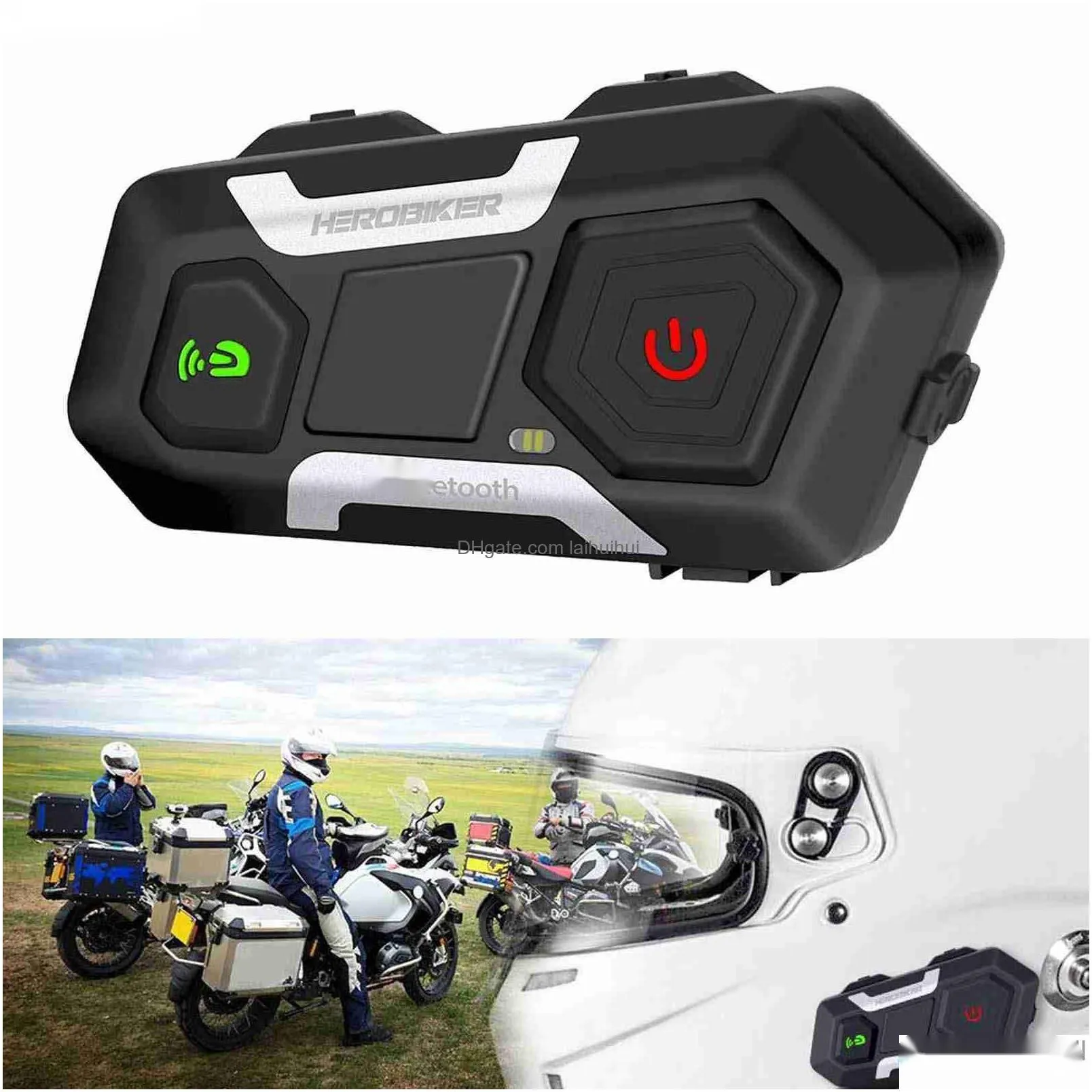 walkie talkie motorcycle intercom interphone 1200m bluetooth headset waterproof for helmet hkd230925