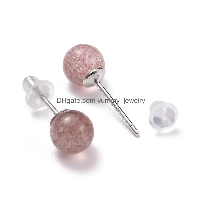 Stud Stud Earrings Kissitty 5 Pairs Stone Round Dainty With Sier Color Pin For Women Diy Jewelry Findings Gift Drop Delivery Jewelry E Dhn0C