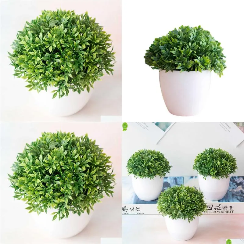 Other Event & Party Supplies New Simated Plant Bonsai Decorations Flower Ball And Grass Potted Home Decoration Accessories Pseudo Drop Dh2Tn