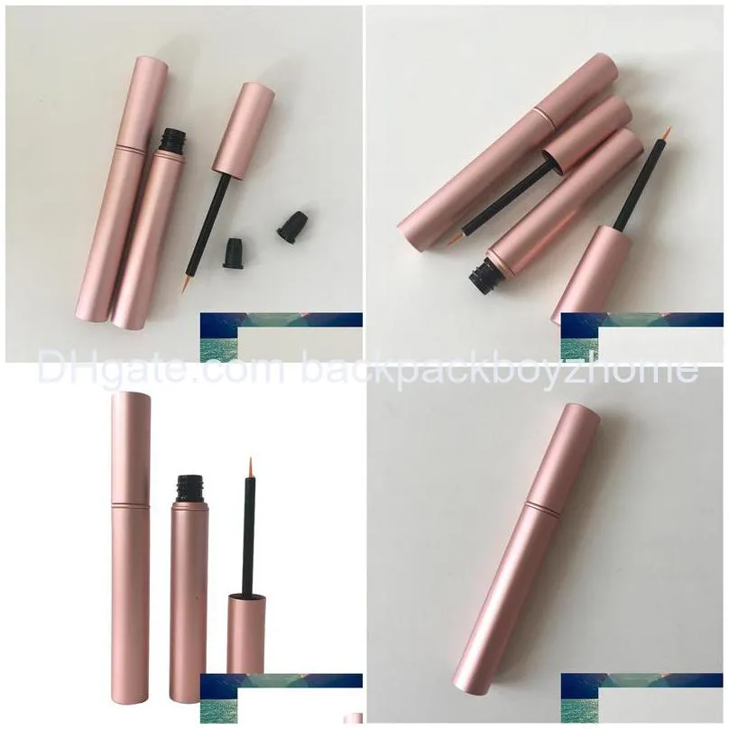 4ml cosmetic packing containers empty eyeliner liquid growth refillable aluminum bottle rose gold eyelash split vial accessories