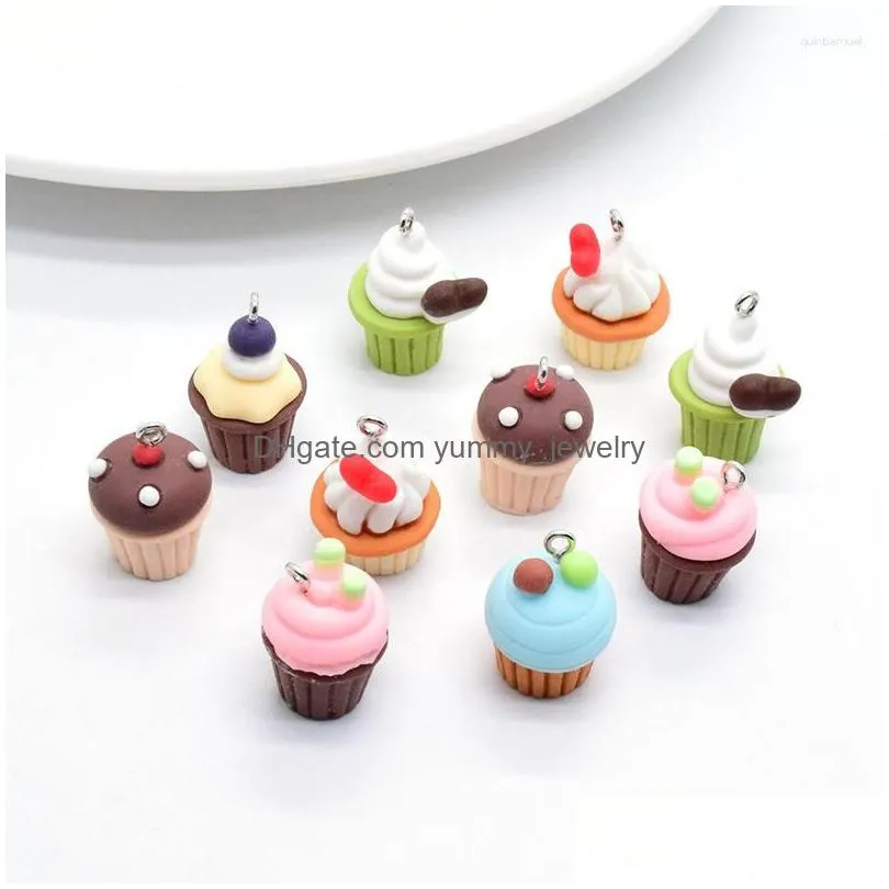 Charms Charms Mini Chocolate Stberry Cake Resin Dessert Food Pendant Craft Diy Jewelry Making For Necklace Bracelet Earring Keychain D Dhchs