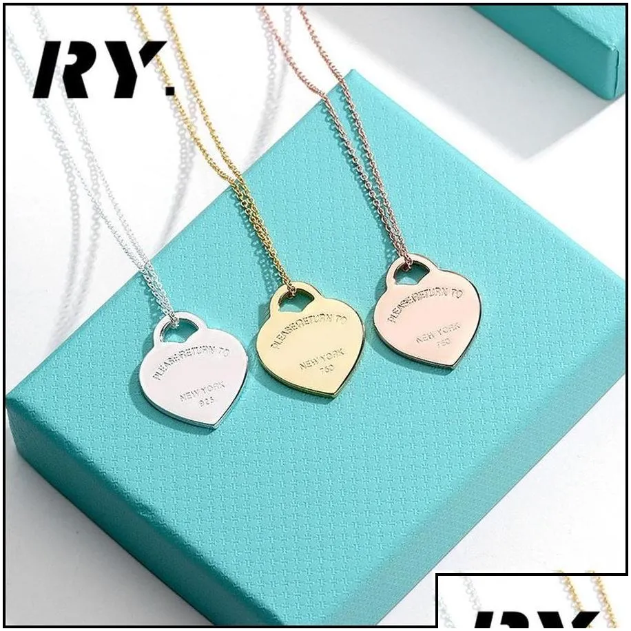 Pendant Necklaces Pendant Necklaces Design Brand Heart Love Necklace Clavicle Accessories Cupronickel Gold Sier For Women Jewelry Gi D Dhtsi