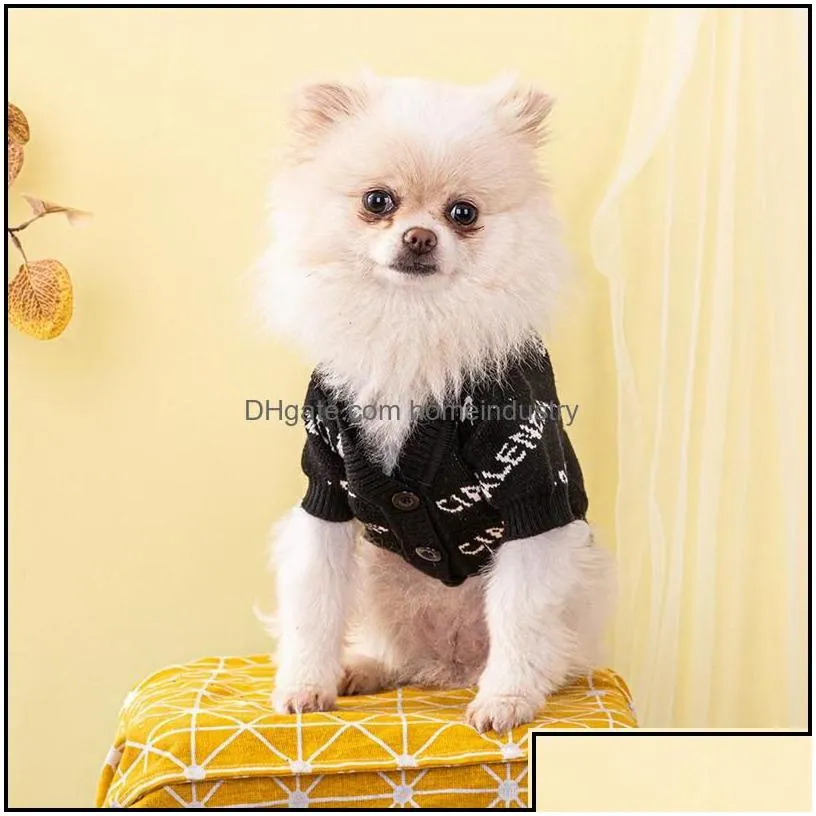 dog apparel winter dog apparel designer clothes with jacquard letter pattern soft dogs sweater classic pet casual wear clothing fashio