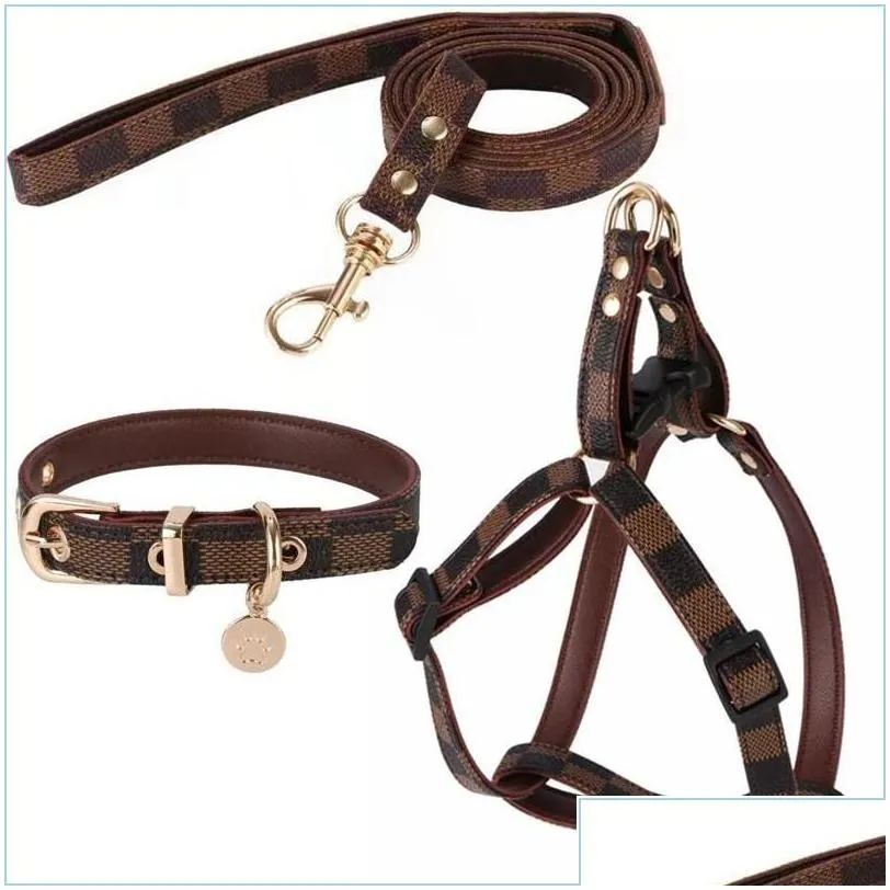 leather dog collars for small medium dogs adjustable soft breathable padded puppy collar with alloy buckle heavy duty waterproof classic dog harness leash brown