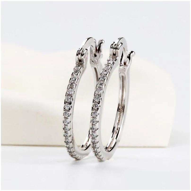 Hoop & Huggie High Quality 925 Sterling Sier Big Hoop Earring Fl Cz Diamond Fashion Bad Girl Jewelry Party Earrings Drop Delivery Jewe Dhk8X