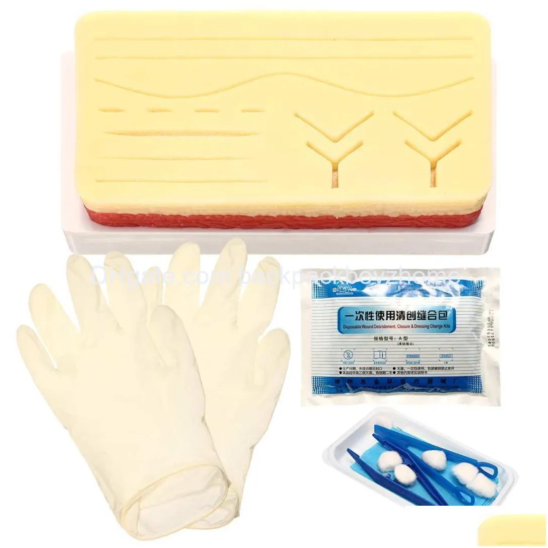 silicone medical suture training kit human traumatic skin model suturing practice training pad set doctor nurse teaching