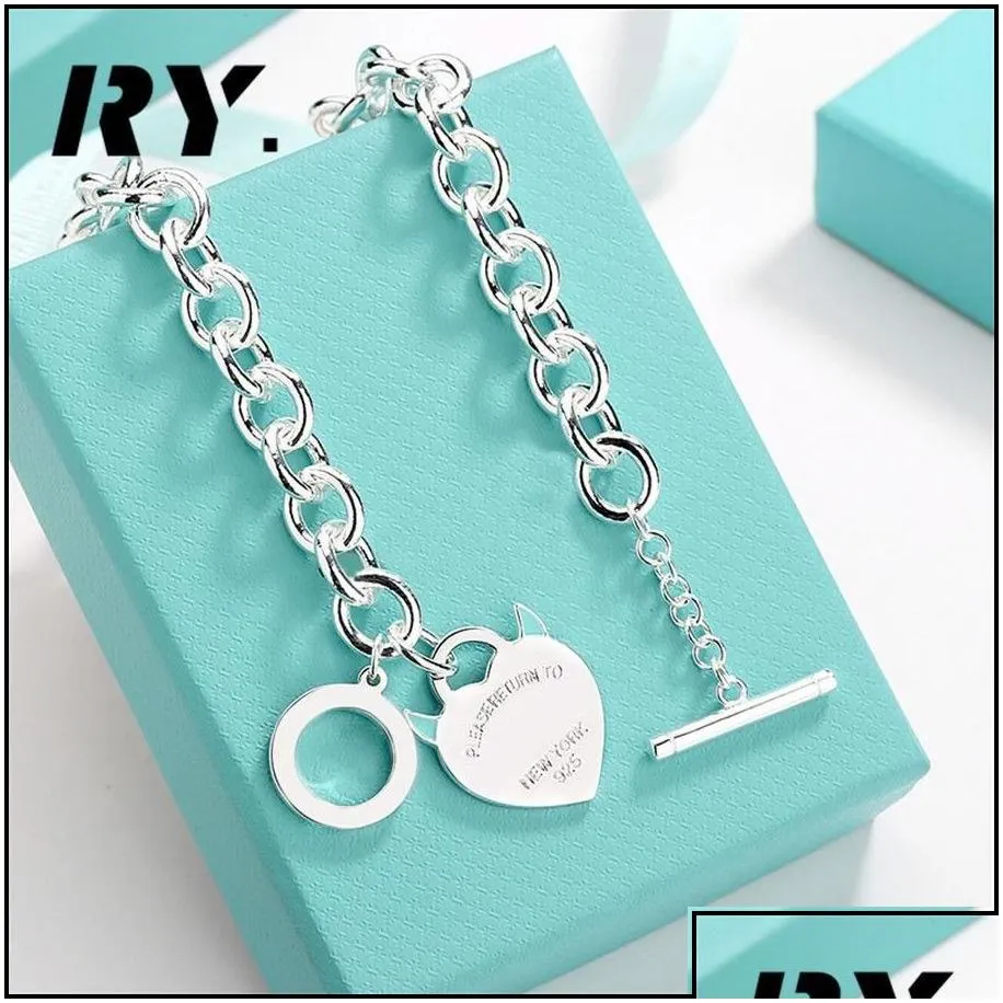 Pendant Necklaces Pendant Necklaces Pin Chain Design Brand Heart Love Necklace Siery For Women Jewelry Gift Drop Delivery 2022 Jewelry Dhz87