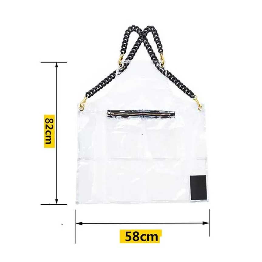 Aprons Barber Waterproof Clear Transparent Custom Color House Accessories Kitchen Hair Salon Washable TPU Man Women`s 230207