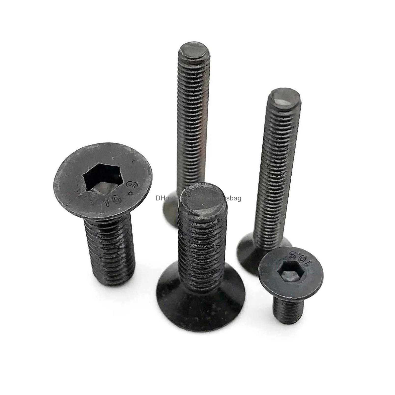 Tool Parts New M1.6 M2 M2.5 M3 M4 M5 M6 M8 Black Grade 10.9 Steel Din7991 Hexagon Hex Socket Head Flat Countersunk Allen Bolt Drop Del Dhf0A