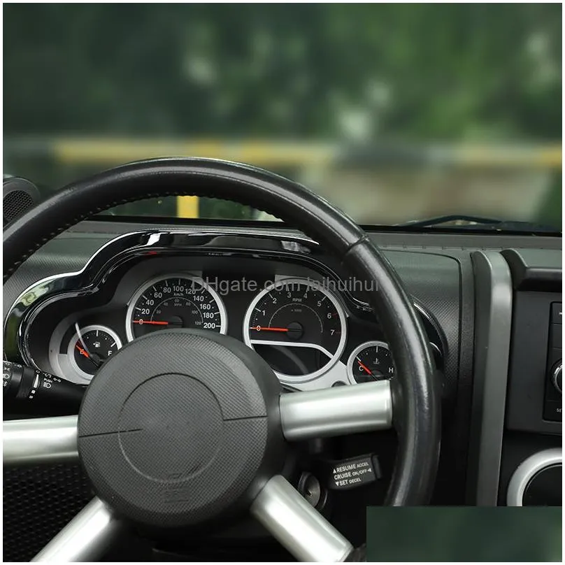 car abs central control dash board decoration cover chrome for jeep wrangler jk 2007-2010 car interior accessories