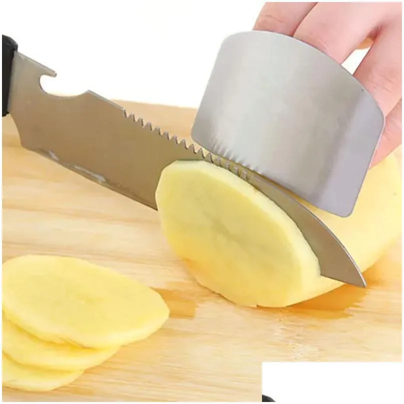 Baking & Pastry Tools New Stainless Steel Kitchen Tool Hand Finger Protector Knife Cut Slice Protective Er Vegetable Cutting Drop Deli Dhav2