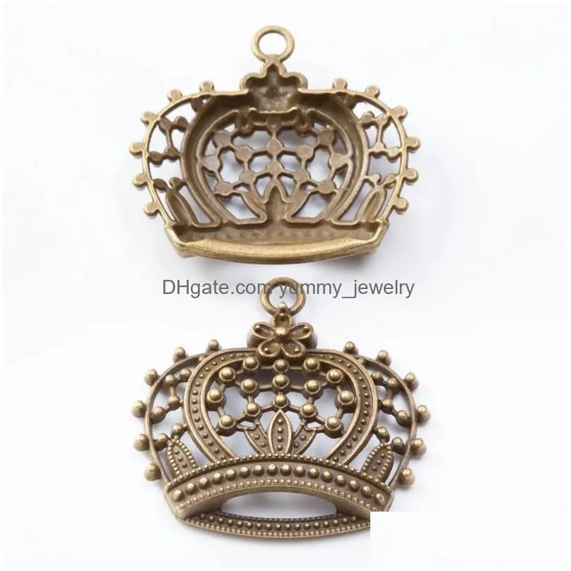 Charms Charms 10Pcs Crown Craft Supplies Pendants For Diy Crafting Jewelry Findings Making Accessory 871 Drop Delivery Jewelry Jewelry Dhsyz