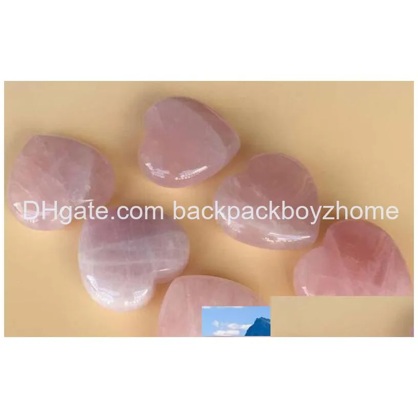 natural rose quartz heart shaped pink crystal carved palm love healing gemstone lover gife stone crystal heart gems