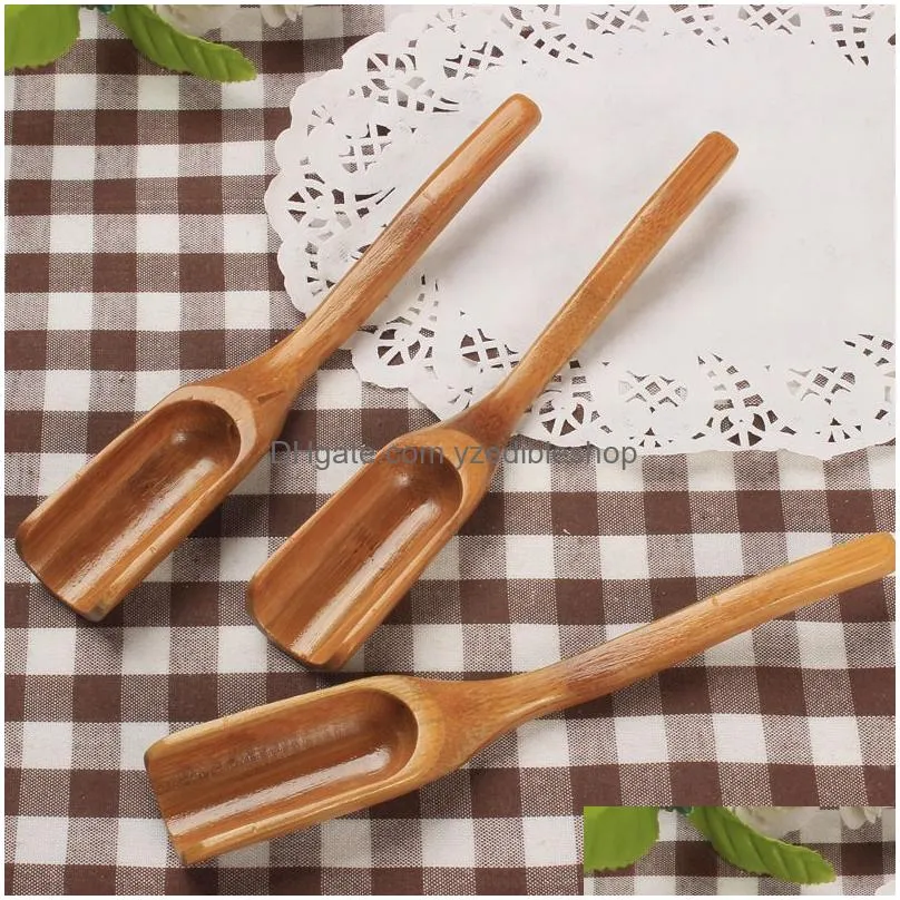 wooden bamboo tea spoon coffee tea drinking tools cooking utensil length 18cm tea scoop home kitchen accessories