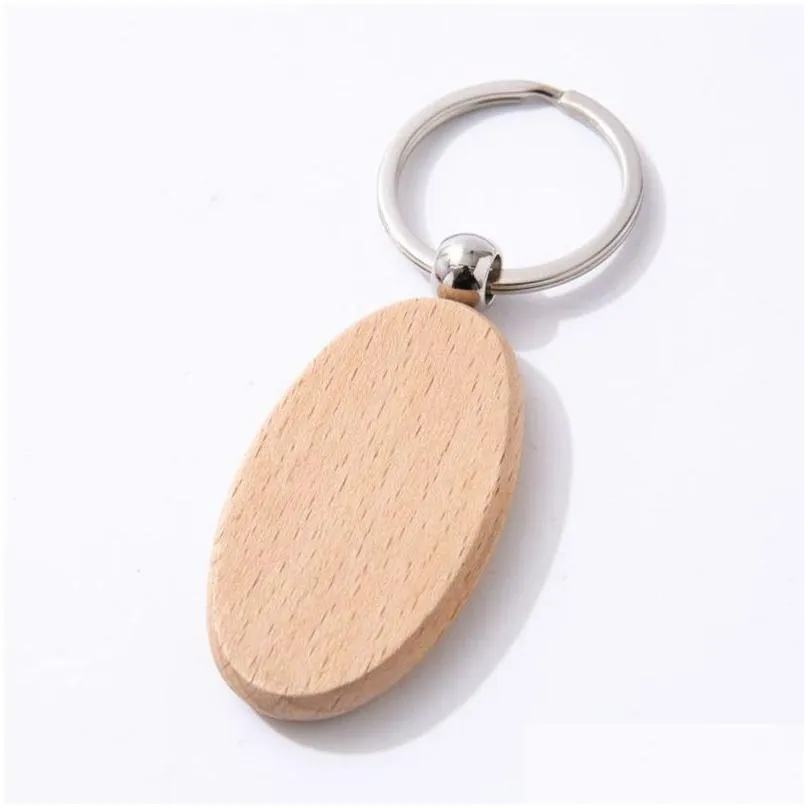 2021 Beech Keychain Party Supplies Spot Blank Solid Wood Keychains Wooden Custom Creative Holiday Small Gift Drop Delivery Dhvwz