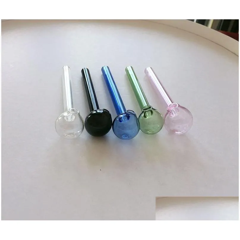 Oil 12cm Glass Pipe Tobcco Dry Herb Colorful Water Hand Pipes Smoking Accessories Glass Tube