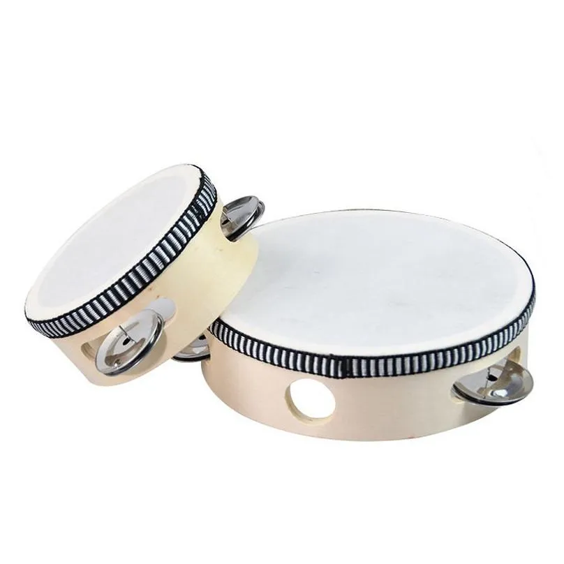 Other Desk Accessories Wholesale Drum Tambourine Bell Hand Held Birch Metal Jingles Kids School Musical Toy Ktv Party Percussion Drop Dhqlt