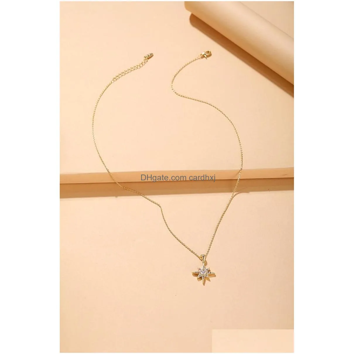 Chains Chains Sier Necklace For Women 2022 Fashion Alloy Star Butterfly Simple Temperament Collarbone Chain Does Not Fade Jewelrychain Dhddc