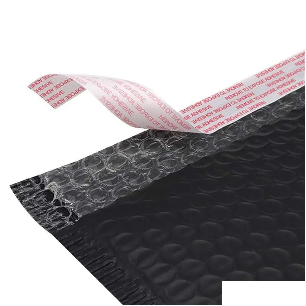 wholesale Black 50pcs Bubble Envelop Self Seal Foil Bubble Mailer For Gift Packaging Lined Poly Mailer Wedding Bag Mailing Envelopes