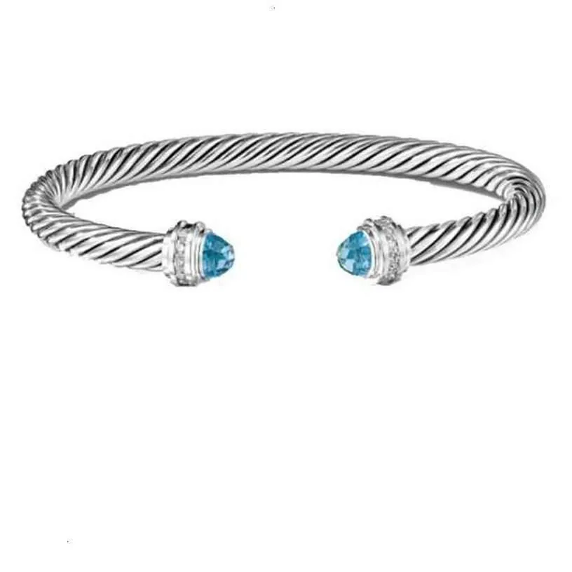 Bangle Bangle Necklace Dy Jewelrys Bracelet Sliver Mens Womens Platinum Pearl Head Fashion Versatile Twist Bracelets Jewelry Plated Tw Dh1Ok
