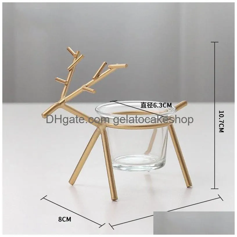 iron deer candle holder navidad iron reindeer candles stand christmas year party cafe home decor