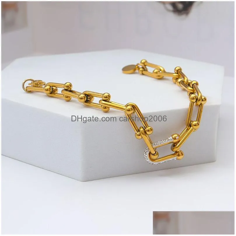 u bamboo knot chain style stainless steel bracelets women fashion jewelry christmas gift