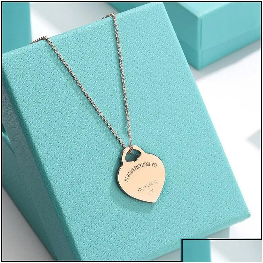 Pendant Necklaces Pendant Necklaces Design Brand Heart Love Necklace Clavicle Accessories Cupronickel Gold Sier For Women Jewelry Gi D Dhtsi