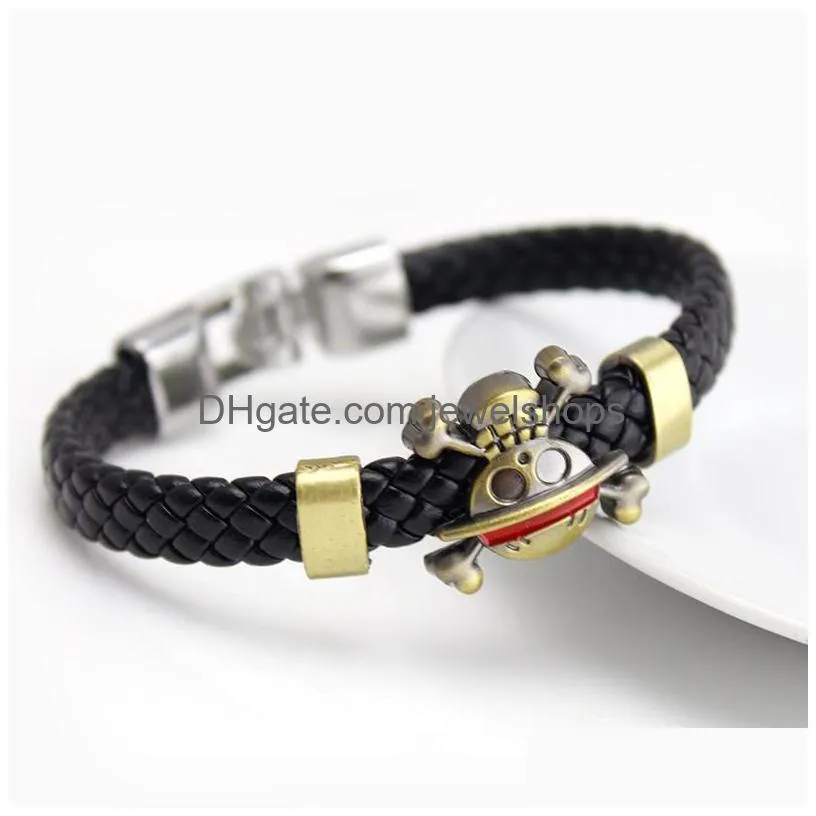Charm Bracelets Skl Design Charms Bracelets Vintage Fashion Punk Leather Knitted Braided Rope Chain Jewelry Accessories For Men Women Dhwwp