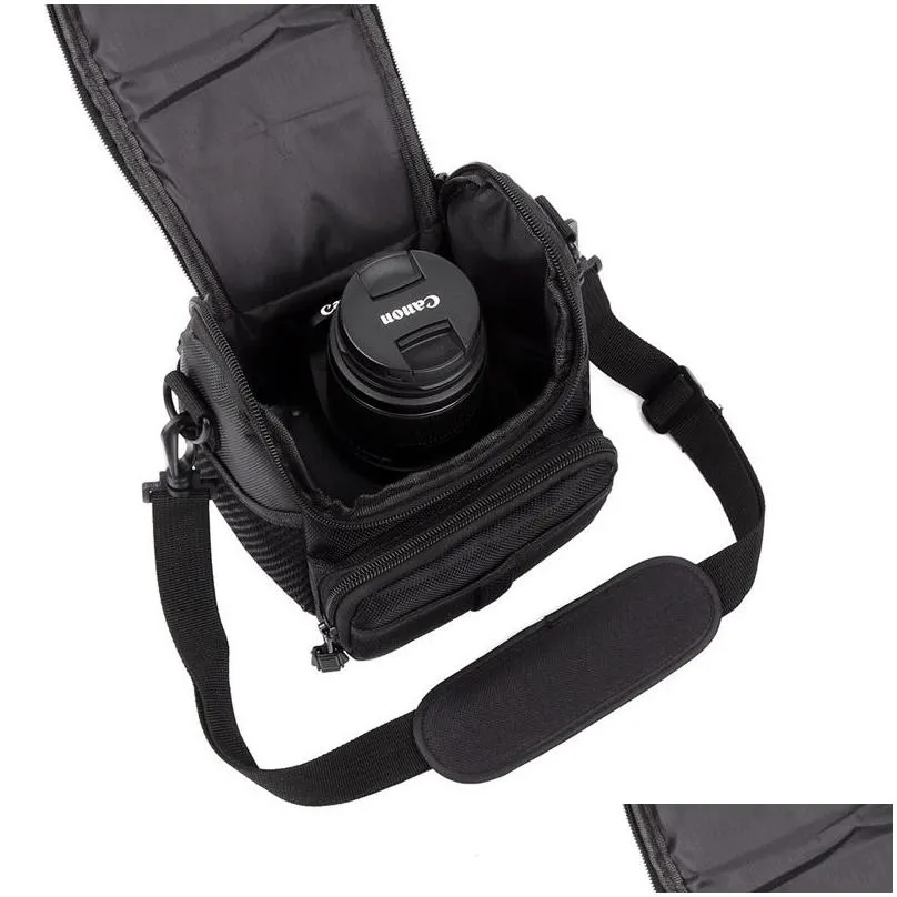 Soft Carrying Case Bag with Shoulder Strap Waterproof Digital Camera Storage Bags for Canon Nikon SLR DSLR 1000D 1100D 1200D8053262