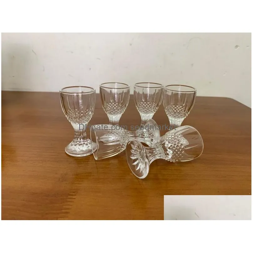 6pcs s glass cup creative spirits wine mini glass cup glasses party drinking charming thick small cup