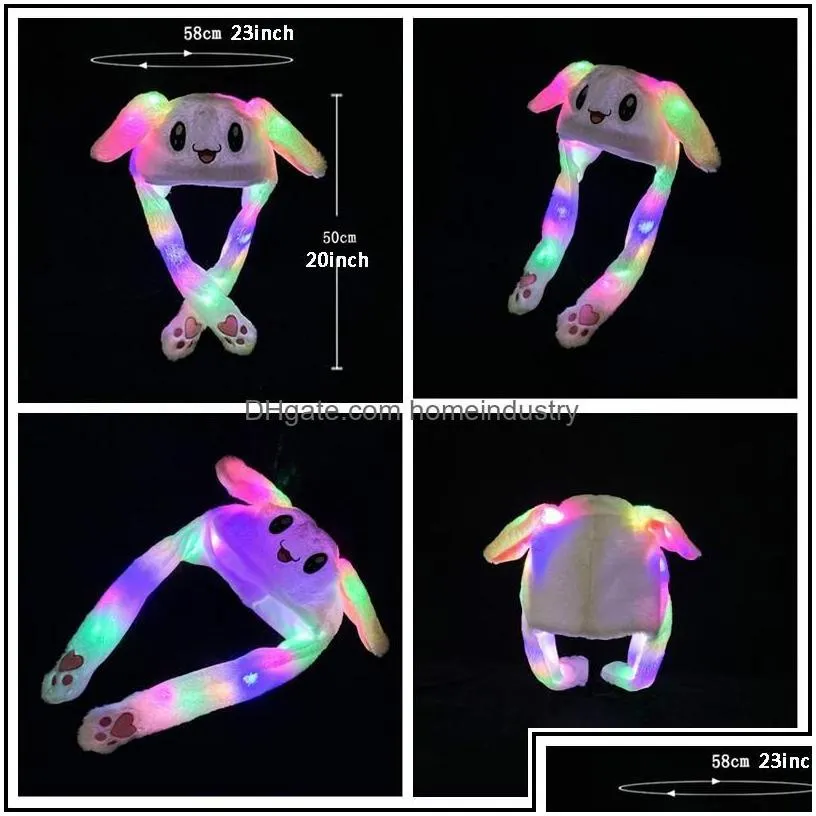 other home textile 33 styles led light plush hat cartoon animal cap for rabbit cat bunny ear moving hats adt kids christmas winter wa