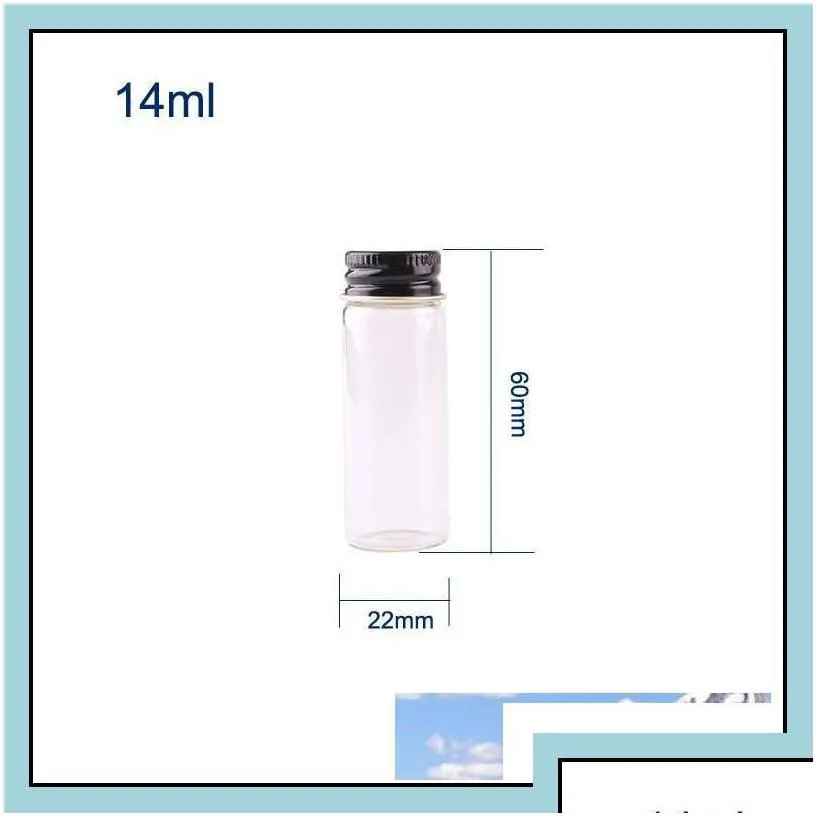 storage bottles jars 50pcs 5ml 6ml 7ml 10ml 14ml clear glass bottle with aluminum cap 1/3oz small vials for  oil use drop