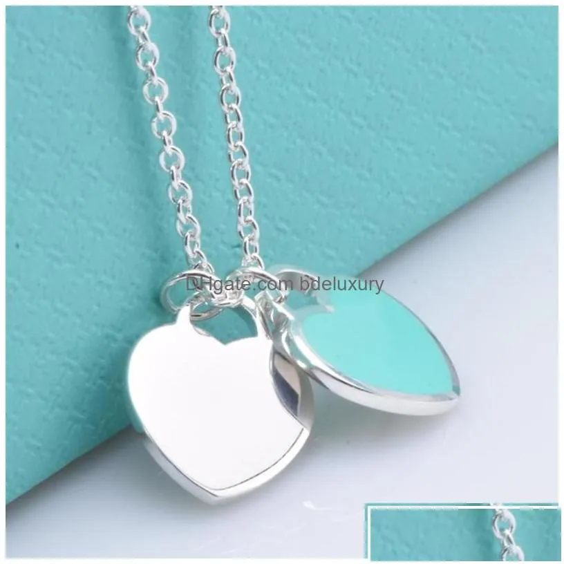 Pendant Necklaces Pendant Necklaces Original Gift Box Tiff 925 Sier Love Heart Pendants Jewelry Classic Design Women Return Necklace W Dhwlo