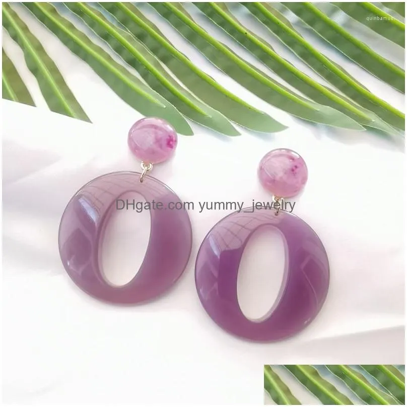 Stud Stud Earrings A4 Custom Special-Shaped Hollow Out Color Resin With Beautif Red Net Fashionable Atmosphere Drop Delivery Jewelry E Dh9Nh