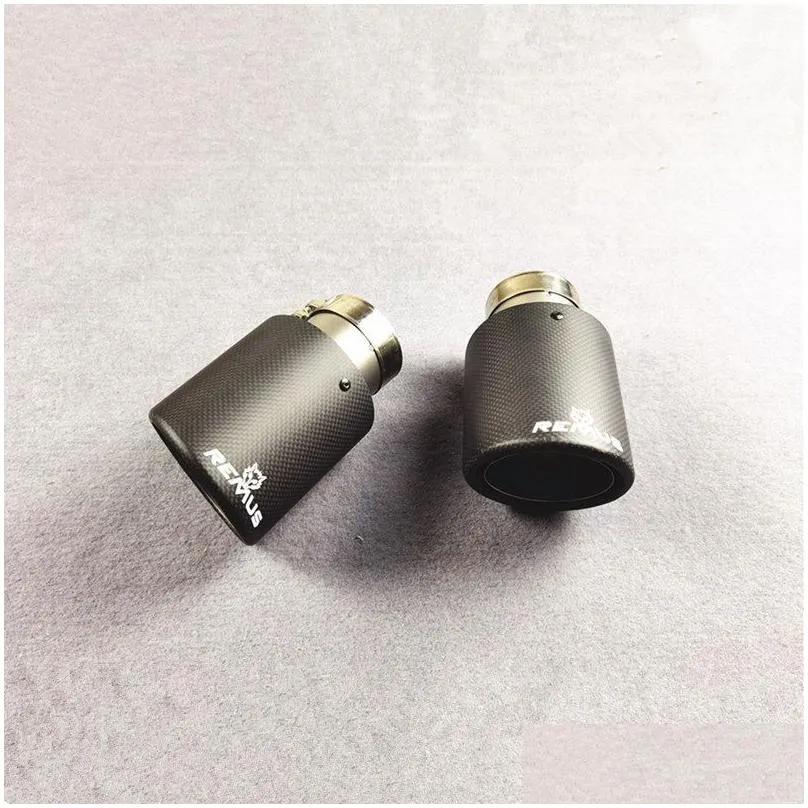 1 pcs remus matte stainless steel single exhaust muffler tips for universal carbon car back exhausts system