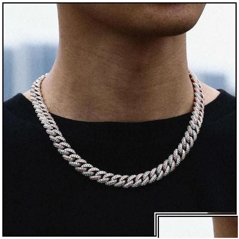 Pendant Necklaces Pendant Necklaces 18 Inch 10Mm 925 Sterling Sier Setting Iced Out Moissanite Diamond Hip Hop Cuban Link Chain Miam D Dhtjs