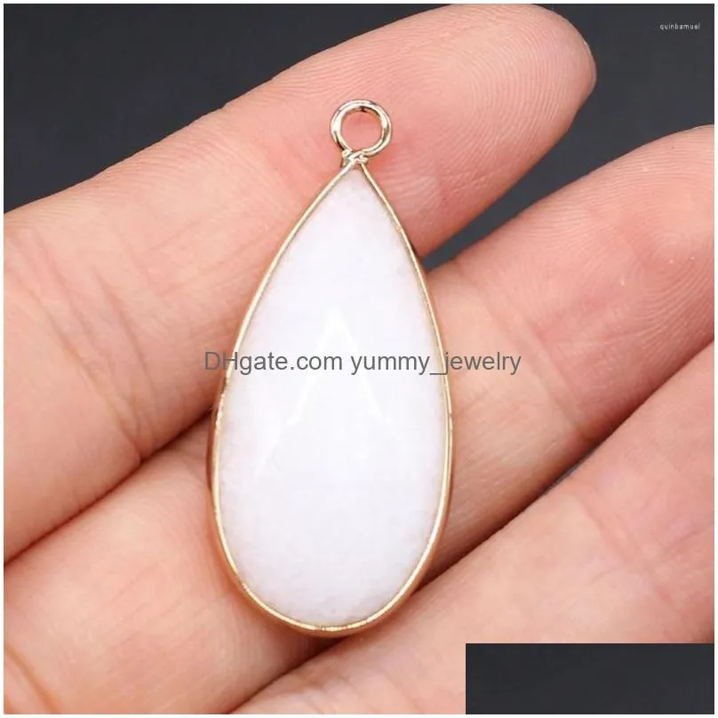 Charms Charms Natural Stone Pendant Faceted Water Drop Shape Charm For Jewelry Making Diy Bracelet Earrings Necklace Accessories Size Dhaqv
