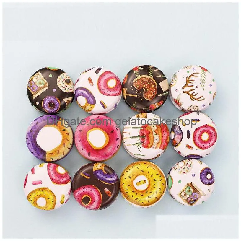 mini tinplate candle jar empty donut metal diy handmade aroma candle case round metal storage tin cans jars containers