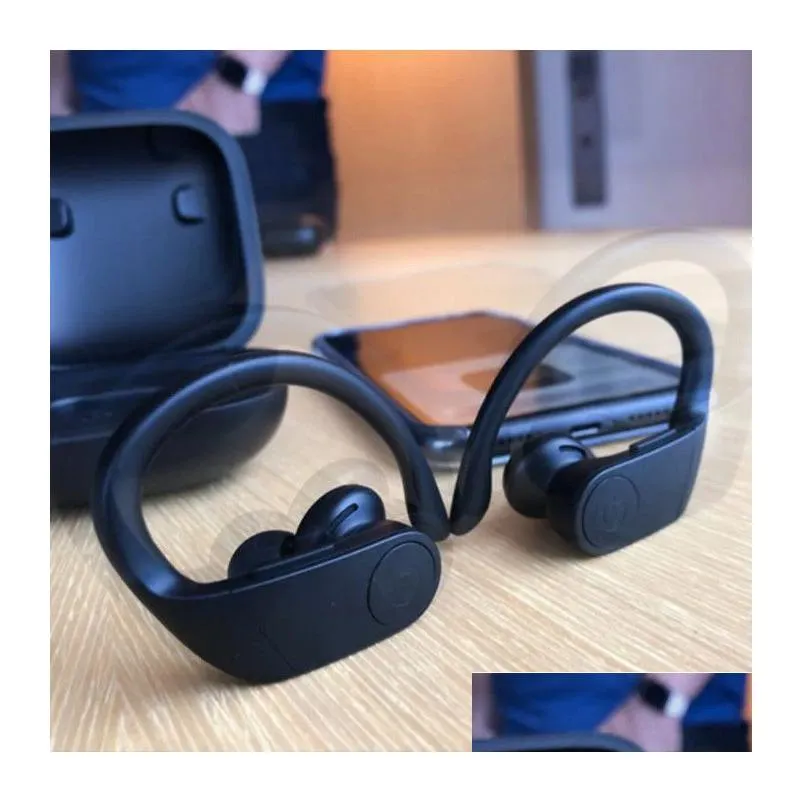 bluetooth earphones wireless headsets sport ear hook hifi earbuds with charger box power display power pro