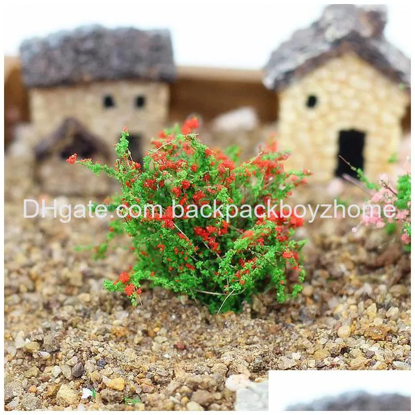 wholesale artificial bush flower miniature fairy garden home houses decoration mini craft micro landscaping decor diy accessories