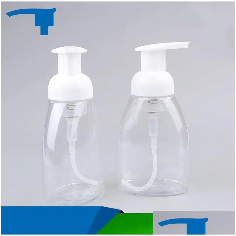 250ml empty storage bottle pet plastic cleansing cream mousse transparent press hand sanitizer bottles wear resistant strong sealing 2jy