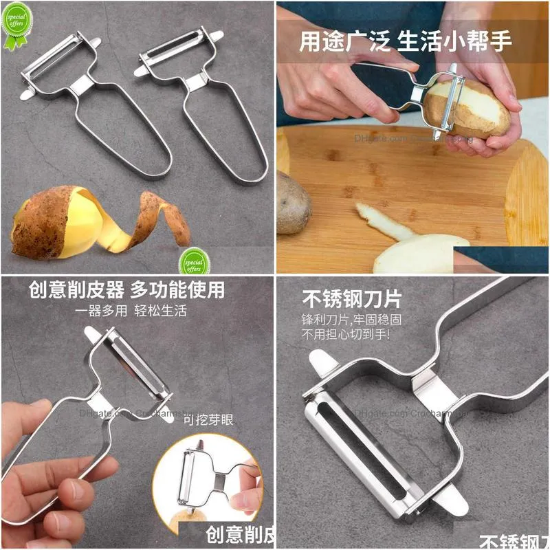 Other Home & Garden New Stainless Steel Melon Peeling Knife Fruit And Vegetable Peeler Mtifunctional Scraper Household Kitchen Drop De Dhoni