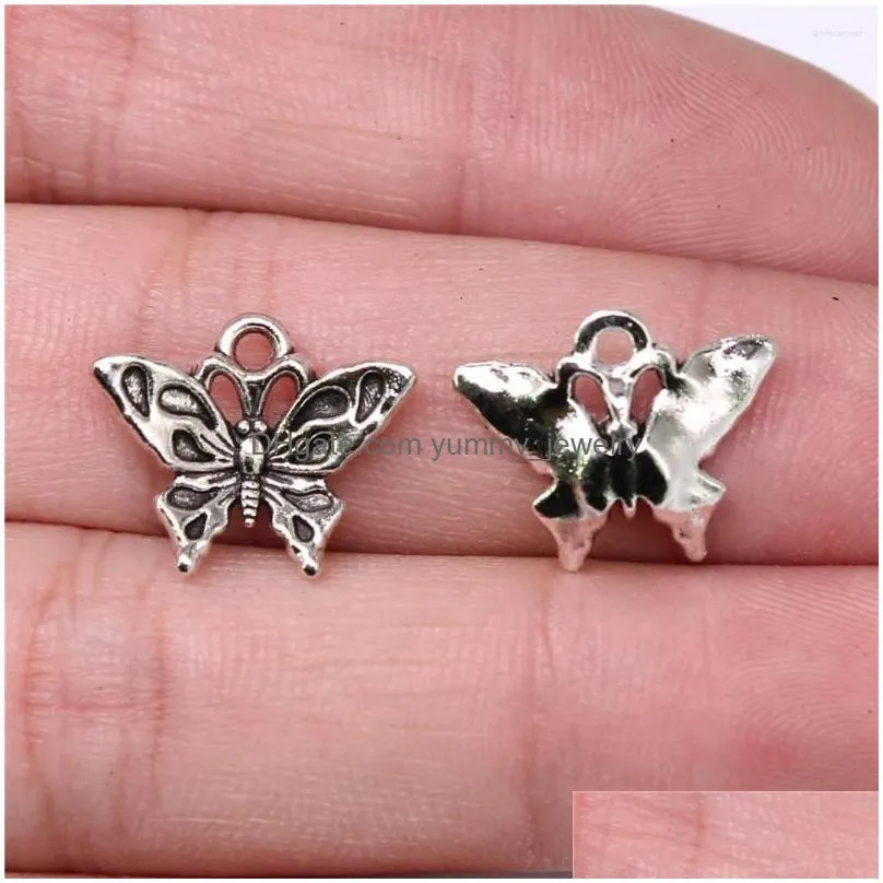 Charms Charms Wangaiyao17X14Mm Alloy Hand-Made Pendant Flying Animal Butterfly Bracelet Necklace 20 Sets Drop Delivery Jewelry Jewelry Dhtdw