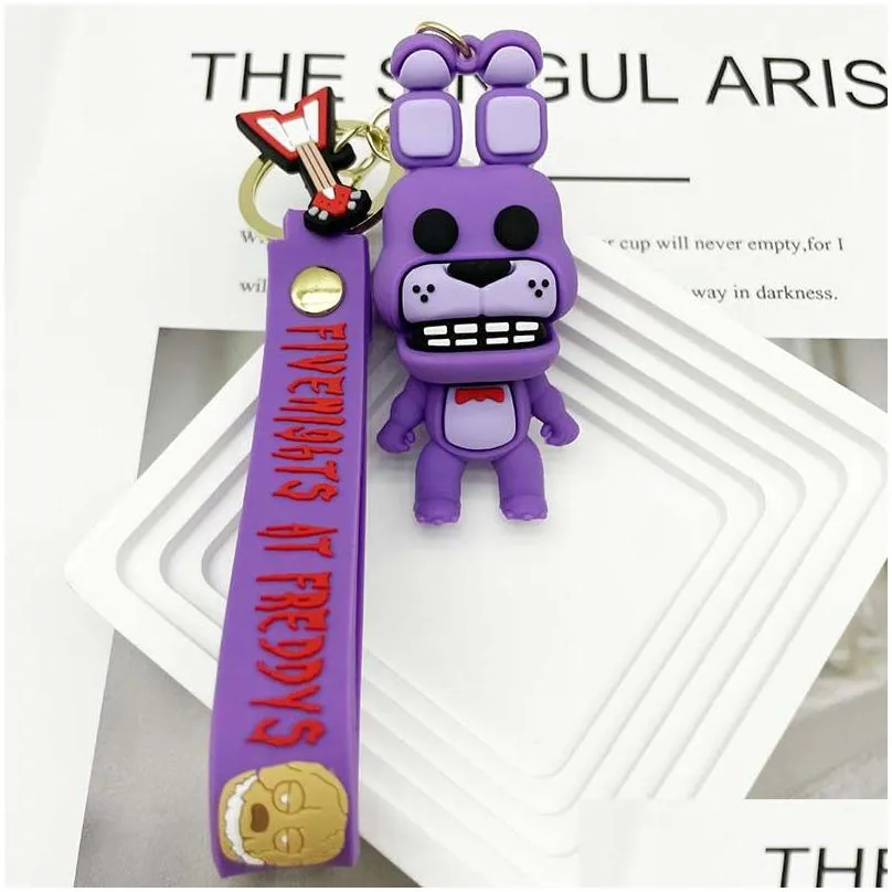 3D Figure Keychains Cartoon Soft Rubber Pvc Halloween Horror Toy Bear Drop Delivery Dhsxb