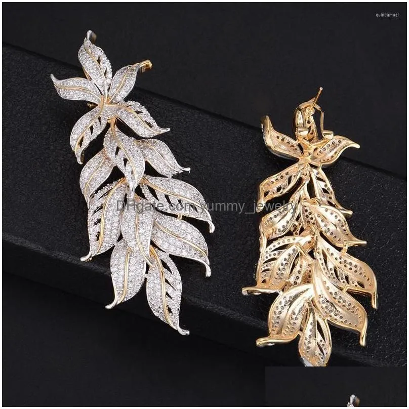 Dangle & Chandelier Dangle Earrings Brand European Style Feather Leaf Pendant Earring Enthusiasm Jewelery For Women Fashion Wedding Bi Dhlve