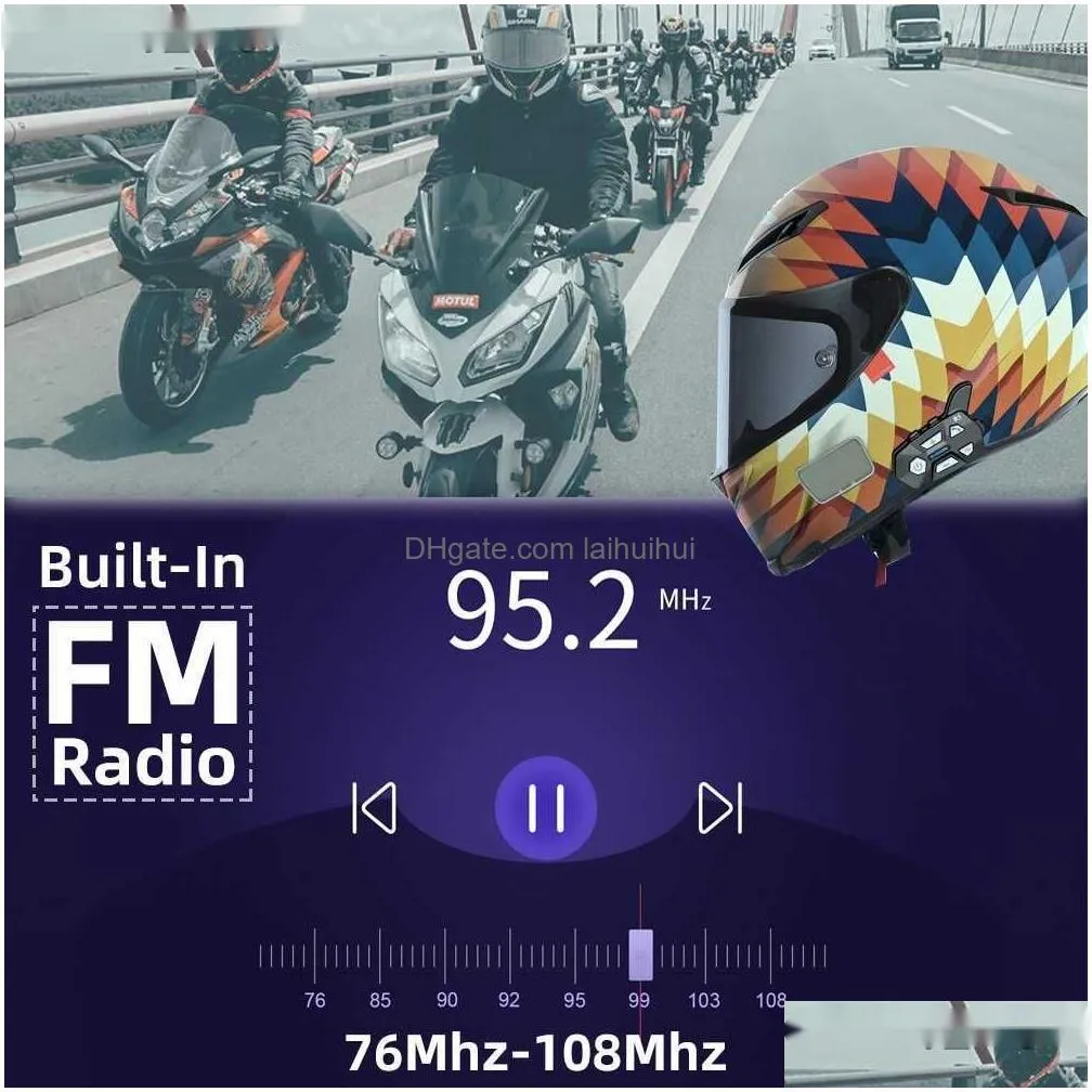 walkie talkie wayxin helmet headsets r5 1pcs motorcycle intercom fm radio communication interphone intercomunicador moto waterproof 2 riders