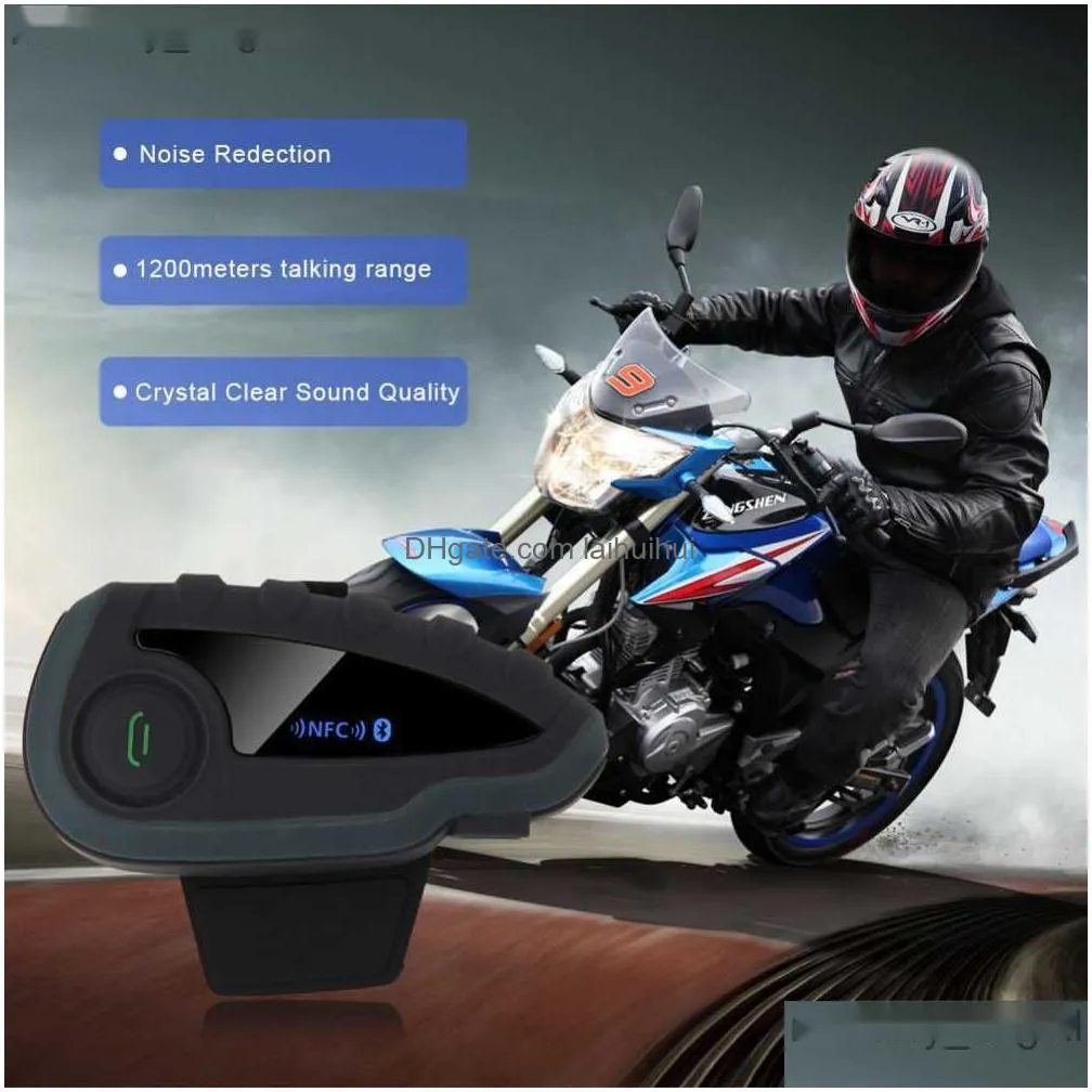 walkie talkie xinowy v8 1200m bluetooth motorcycle helmet headset intercom for 5 riders interphone nfc/telecontrol remote control fm radio