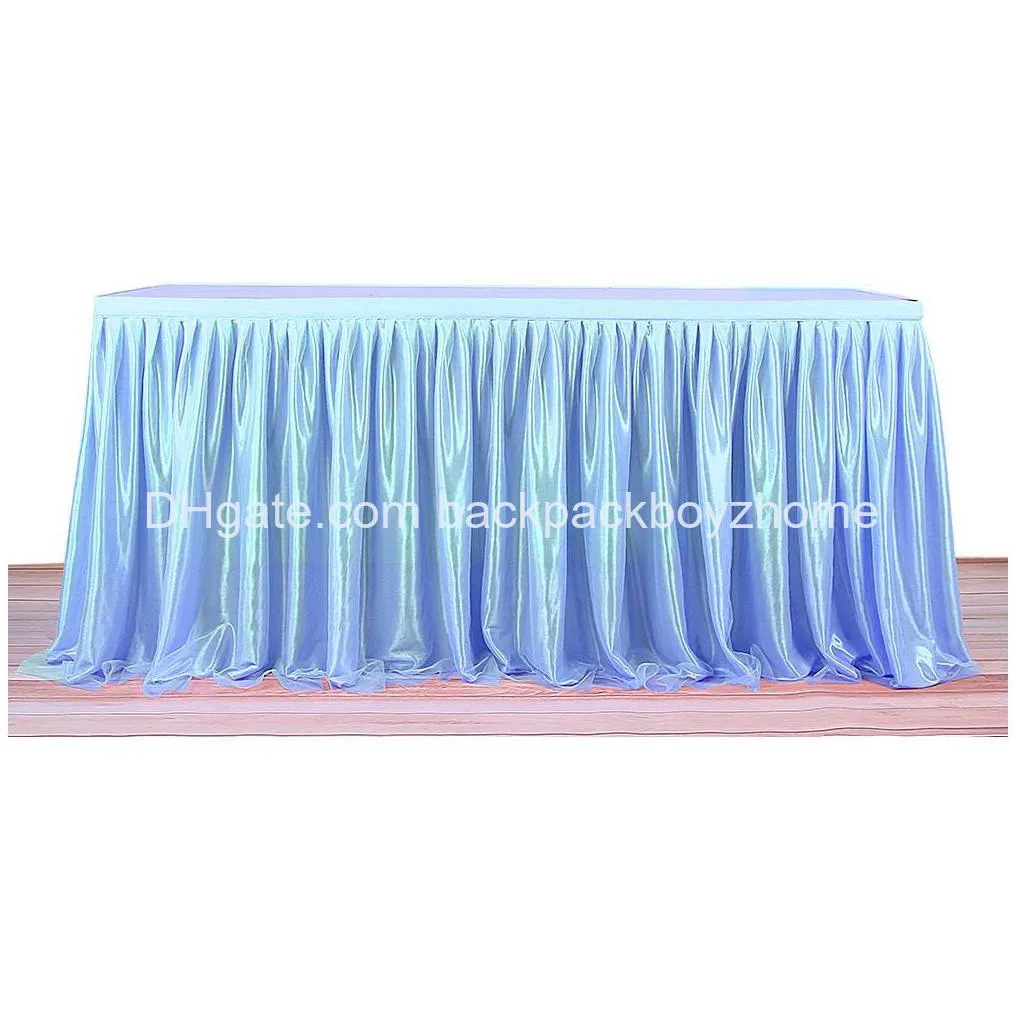 2018 new tulle tutu table skirt tableware cloth for party wedding banquet home decoration wedding table skirting 3 colors