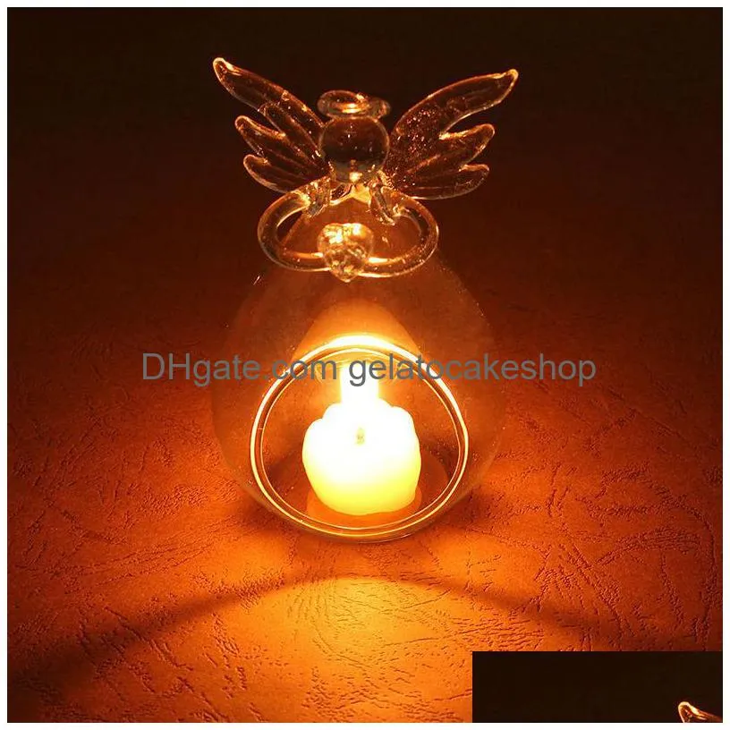 angel glass candlestick crystal hanging tea light candle holder home decor candlestick house home candle holders