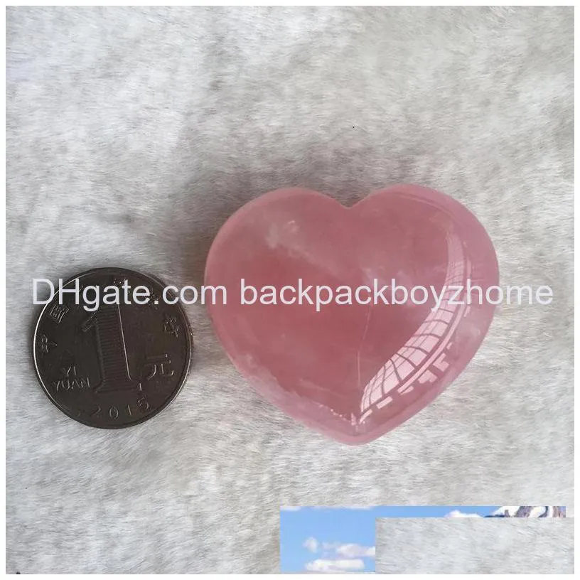 natural rose quartz heart shaped pink crystal carved palm love healing gemstone lover gife stone crystal heart gems